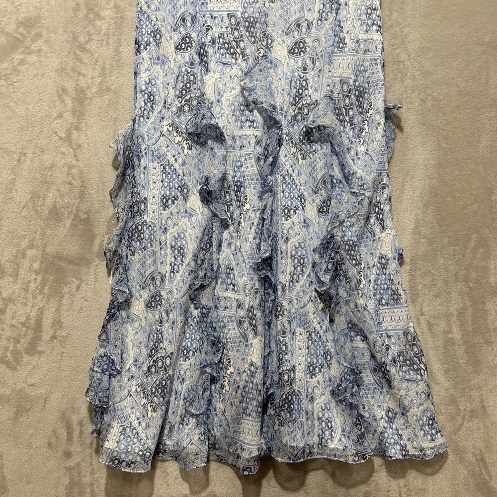 Lauren Ralph Lauren Blue & White Paisley Maxi Skirt - Picture 4 of 9